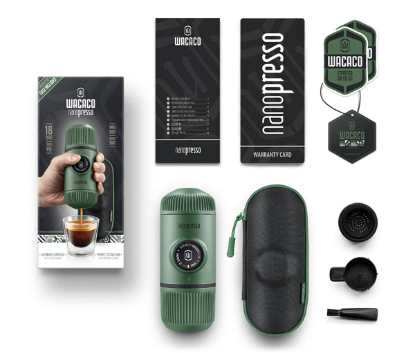 Nanopresso mit Schutzhülle - Moos Grün